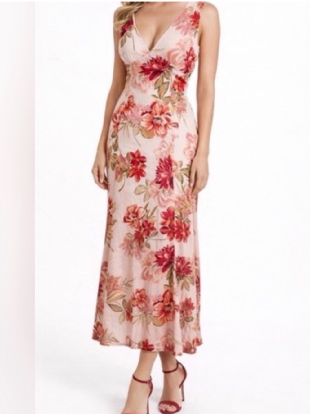 Anthropologie Paper Heart Mojito Floral Linen Maxi Dress NWT Boho Beach Size XS